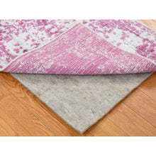Load image into Gallery viewer, 2&#39;x3&#39; Pink, Fine Jacquard Natural Dyes, Hand Loomed Wool and Plant Based Silk, Mat Oriental Rug FWR481992