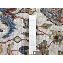 Load image into Gallery viewer, 3&#39;x3&#39; Ivory, Pure Wool Oushak Design Sample Fragment, Hand Knotted, Square Oriental Rug FWR482076