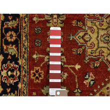 Load image into Gallery viewer, 3&#39;1&quot;x3&#39;1&quot; Red and Black, Hand Knotted Karajeh Design with Tribal Medallions, Organic Wool, Square Oriental Rug FWR482088