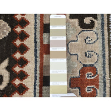 Load image into Gallery viewer, 2&#39;1&quot;x2&#39;1&quot; Chocolate Brown, Samarkand Collection, Sample Fragment, 100% Wool, Zero Pile, Hand Knotted Square Oriental Rug FWR482142