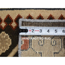 Load image into Gallery viewer, 2&#39;1&quot;x2&#39;1&quot; Chocolate Brown, Samarkand Collection, Sample Fragment, 100% Wool, Zero Pile, Hand Knotted Square Oriental Rug FWR482142