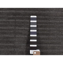 Load image into Gallery viewer, 2&#39;x2&#39; Black, Modern Design, Hi and Lo, Textured Wool, Hand Loomed, Sample Fragment, Mat Oriental Rug FWR482166
