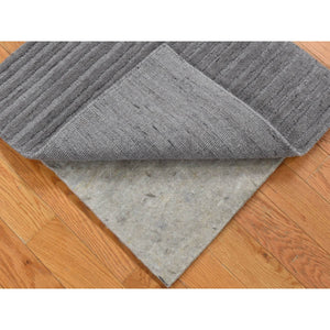 2'x2' Gray, Hi and Lo, Textured Wool, Modern Design, Hand Loomed, Sample Fragment, Mat Oriental Rug FWR482172