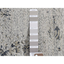Load image into Gallery viewer, 2&#39;2&quot;x2&#39;2&quot; Ivory, Modern Design, Hand Knotted, Hi and Lo, 100% Silk, Zero Pile, Sample Fragment, Mat Oriental Rug FWR482184