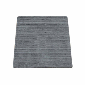 2'1"x2'1" Gray, Modern Design, Hand Loomed, Textured Wool, Hi and Lo, Sample Fragment, Mat Oriental Rug FWR482190