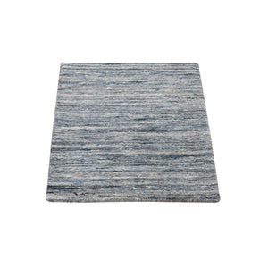2'1"x2'1" Taupe, Hand Loomed, 100% Wool, Textured, Modern Stripe Design, Mat Oriental Rug FWR482208