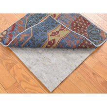 Load image into Gallery viewer, 2&#39;1&quot;x2&#39;1&quot; Denim Blue, Zero Pile, Mamluk, 100% Wool, Shaved Low, Hand Knotted, Sample Fragment, Square Oriental Rug FWR482220