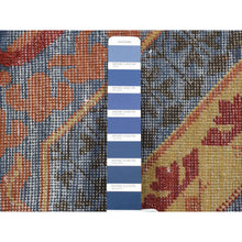 Load image into Gallery viewer, 2&#39;1&quot;x2&#39;1&quot; Denim Blue, Zero Pile, Mamluk, 100% Wool, Shaved Low, Hand Knotted, Sample Fragment, Square Oriental Rug FWR482220