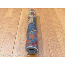 Load image into Gallery viewer, 2&#39;1&quot;x2&#39;1&quot; Denim Blue, Zero Pile, Mamluk, 100% Wool, Shaved Low, Hand Knotted, Sample Fragment, Square Oriental Rug FWR482220
