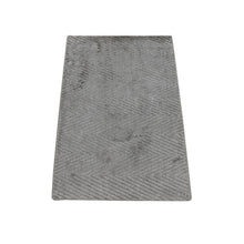 Load image into Gallery viewer, 2&#39;x3&#39;1&quot; Beige, Hand Loomed, Modern Chevron Design, Plant Based Silk, Mat Oriental Rug FWR482238