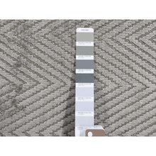 Load image into Gallery viewer, 2&#39;x3&#39;1&quot; Beige, Hand Loomed, Modern Chevron Design, Plant Based Silk, Mat Oriental Rug FWR482238
