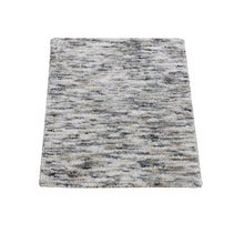 Load image into Gallery viewer, 2&#39;1&quot;x2&#39;1&quot; Salt and Pepper, Modern Design, Silk with Textured Wool, Hand Loomed, Sample Fragment, Oriental Rug FWR482388