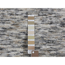 Load image into Gallery viewer, 2&#39;1&quot;x2&#39;1&quot; Salt and Pepper, Modern Design, Silk with Textured Wool, Hand Loomed, Sample Fragment, Oriental Rug FWR482388