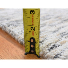 Load image into Gallery viewer, 2&#39;1&quot;x2&#39;1&quot; Salt and Pepper, Modern Design, Silk with Textured Wool, Hand Loomed, Sample Fragment, Oriental Rug FWR482388
