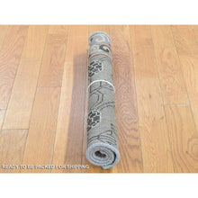 Load image into Gallery viewer, 2&#39;2&quot;x2&#39;2&quot; Mocha Brown, Zero Pile, Khotan and Samarkand Design, Sample Fragment, Pure Wool, Hand Knotted Oriental Rug FWR482394