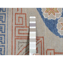 Load image into Gallery viewer, 2&#39;2&quot;x2&#39;2&quot; Light Gray, Zero Pile, 100% Wool, Khotan Design, Hand Knotted, Sample Fragment, Oriental Rug FWR482430