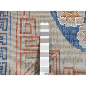 2'2"x2'2" Light Gray, Zero Pile, 100% Wool, Khotan Design, Hand Knotted, Sample Fragment, Oriental Rug FWR482430