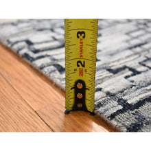Load image into Gallery viewer, 2&#39;x2&#39; Gray, Modern Design, Silk with Textured Wool, Hand Knotted, Sample Fragment, Oriental Rug FWR482436