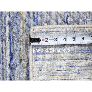 2'x2' Hand Loomed, Textured Wool, Modern Design, Hi and Lo with Multiple Colors, Fragment Sample, Oriental Rug FWR482442