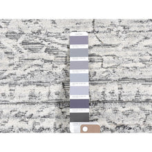 Load image into Gallery viewer, 2&#39;x2&#39; Light Gray, Jacquard, Hand Loomed, Modern Design, Wool with Textured Pile, Sample Fragment, Oriental Rug FWR482454