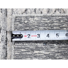 Load image into Gallery viewer, 2&#39;x2&#39; Light Gray, Jacquard, Hand Loomed, Modern Design, Wool with Textured Pile, Sample Fragment, Oriental Rug FWR482454