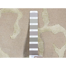 Load image into Gallery viewer, 2&#39;x2&#39; Tan Color, Wool and Silk, Nepali, Hand Knotted, Modern Design, Sample Fragment, Oriental Rug FWR482460