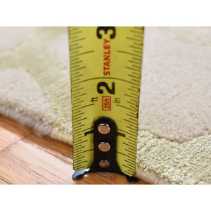 2'x2' Tan Color, Wool and Silk, Nepali, Hand Knotted, Modern Design, Sample Fragment, Oriental Rug FWR482460