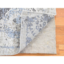 Load image into Gallery viewer, 2&#39;1&quot;x2&#39;1&quot; Beige, Silk with Textured Wool, Broken Circle Design, Sample Fragment, Hand Knotted, Oriental Rug FWR482514