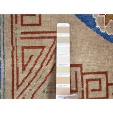 Load image into Gallery viewer, 2&#39;2&quot;x2&#39;2&quot; Beige, Zero Pile, Khotan Design, 100% Wool, Hand Knotted, Sample Fragment, Oriental Rug FWR482526