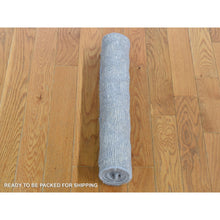 Load image into Gallery viewer, 2&#39;x2&#39;10&quot; Gray, Modern Design, Silk with Textured Wool, Hand Knotted, Mat, Oriental Rug FWR482538