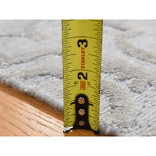Load image into Gallery viewer, 2&#39;x2&#39;10&quot; Gray, Modern Design, Silk with Textured Wool, Hand Knotted, Mat, Oriental Rug FWR482538
