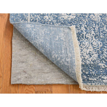 Load image into Gallery viewer, 2&#39;1&quot;x3&#39; Denim Blue, Broken Persian Design, Wool and Silk, Hand Knotted, Mat Oriental Rug FWR482604