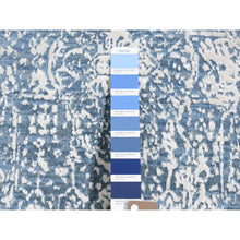 Load image into Gallery viewer, 2&#39;1&quot;x3&#39; Denim Blue, Broken Persian Design, Wool and Silk, Hand Knotted, Mat Oriental Rug FWR482604