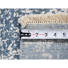 Load image into Gallery viewer, 2&#39;1&quot;x3&#39; Denim Blue, Broken Persian Design, Wool and Silk, Hand Knotted, Mat Oriental Rug FWR482604