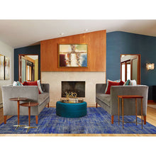 Load image into Gallery viewer, 8&#39;9&quot;x12&#39; Purple with Gold, Modern Design, Sari Silk, Hand Knotted, Oriental Rug FWR482676
