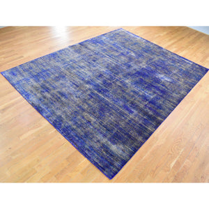 8'9"x12' Purple with Gold, Modern Design, Sari Silk, Hand Knotted, Oriental Rug FWR482676