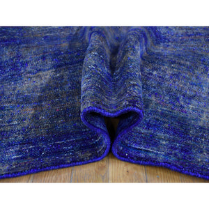8'9"x12' Purple with Gold, Modern Design, Sari Silk, Hand Knotted, Oriental Rug FWR482676