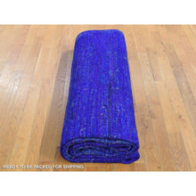 Load image into Gallery viewer, 8&#39;9&quot;x12&#39; Purple with Gold, Modern Design, Sari Silk, Hand Knotted, Oriental Rug FWR482676