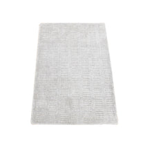 Load image into Gallery viewer, 2&#39;x3&#39;1&quot; Dove Gray, Modern Design, Hand Loomed, Pure Wool, Mat Oriental Rug FWR482766