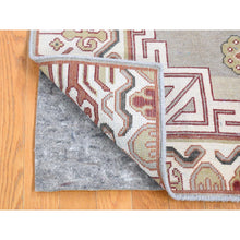 Load image into Gallery viewer, 2&#39;x2&#39;2&quot; Ivory, Khotan Design Zero Pile, Hand Knotted Pure Wool, Sample Fragment, Mat Square Oriental Rug FWR482784