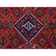 Load image into Gallery viewer, 3&#39;7&quot;x5&#39;3&quot; Tomato Red, Semi Antique Persian Joshogan with Geometric Design, Full Pile, Excellent Condition, Hand Knotted, Pure Wool Oriental Rug FWR482898