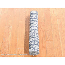 Load image into Gallery viewer, 2&#39;x2&#39;4&quot; Ivory and Charcoal Black, 100% Wool, Cardiac Design, Modern, Hand Knotted, Squarish, Mat Oriental Rug FWR482940
