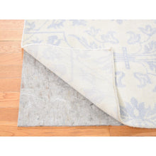 Load image into Gallery viewer, 8&#39;x9&#39;10&quot; Gray on Beige, Lotus and Tulip Flower Design, Tone on Tone, Hand Knotted, Pure Wool Oriental Rug FWR483018