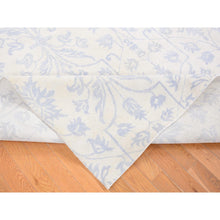 Load image into Gallery viewer, 8&#39;x9&#39;10&quot; Gray on Beige, Lotus and Tulip Flower Design, Tone on Tone, Hand Knotted, Pure Wool Oriental Rug FWR483018