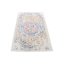 Load image into Gallery viewer, 3&#39;x5&#39; Colorful, Wool and Silk Hand Knotted, Modern Galaxy Design, Oriental Rug FWR483084