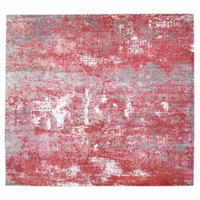 Load image into Gallery viewer, 15&#39;3&quot;x16&#39;6&quot; Imperial Red, Modern Abstract Galaxy Design Persian Knot, Pure Soft Wool Hand Knotted, XL Square Oriental Rug FWR483090