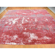 Load image into Gallery viewer, 15&#39;3&quot;x16&#39;6&quot; Imperial Red, Modern Abstract Galaxy Design Persian Knot, Pure Soft Wool Hand Knotted, XL Square Oriental Rug FWR483090