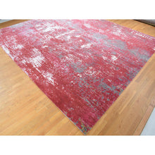 Load image into Gallery viewer, 15&#39;3&quot;x16&#39;6&quot; Imperial Red, Modern Abstract Galaxy Design Persian Knot, Pure Soft Wool Hand Knotted, XL Square Oriental Rug FWR483090