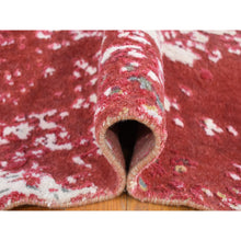 Load image into Gallery viewer, 15&#39;3&quot;x16&#39;6&quot; Imperial Red, Modern Abstract Galaxy Design Persian Knot, Pure Soft Wool Hand Knotted, XL Square Oriental Rug FWR483090