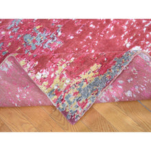 Load image into Gallery viewer, 15&#39;3&quot;x16&#39;6&quot; Imperial Red, Modern Abstract Galaxy Design Persian Knot, Pure Soft Wool Hand Knotted, XL Square Oriental Rug FWR483090